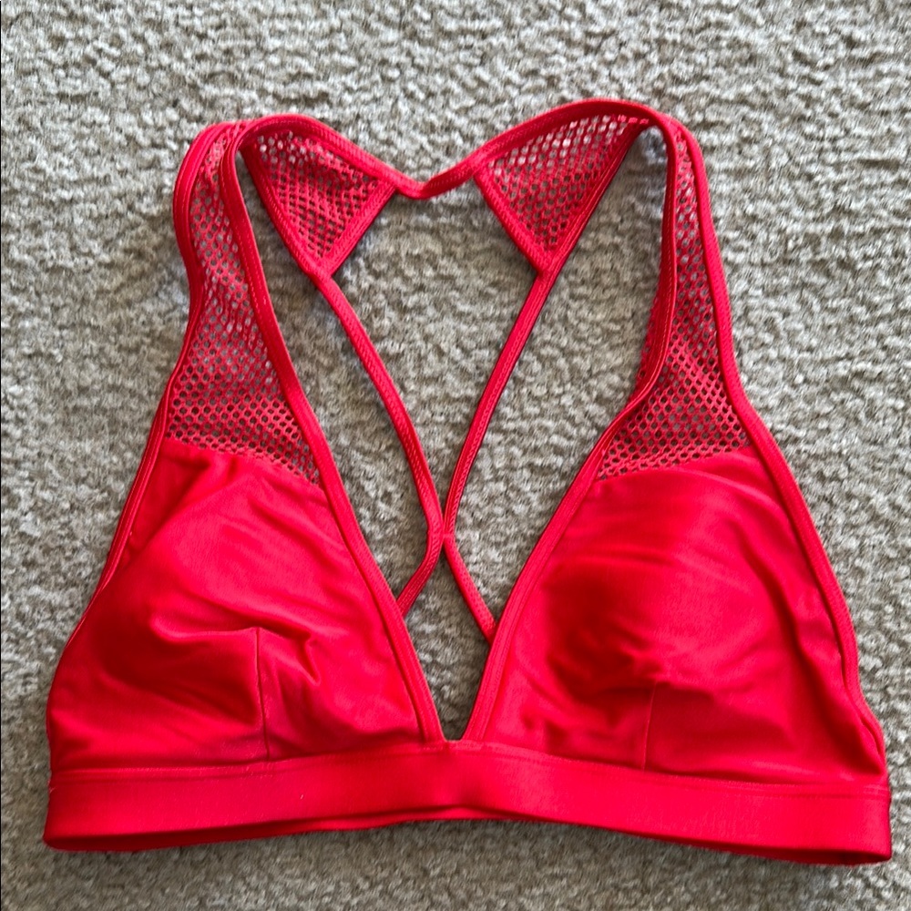 Red Mesh Design Bikini Top 🌈 🌈